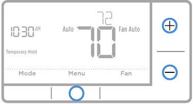 Picha ya skrini ya kurekebisha halijoto