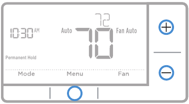Picha ya skrini ya kurekebisha halijoto