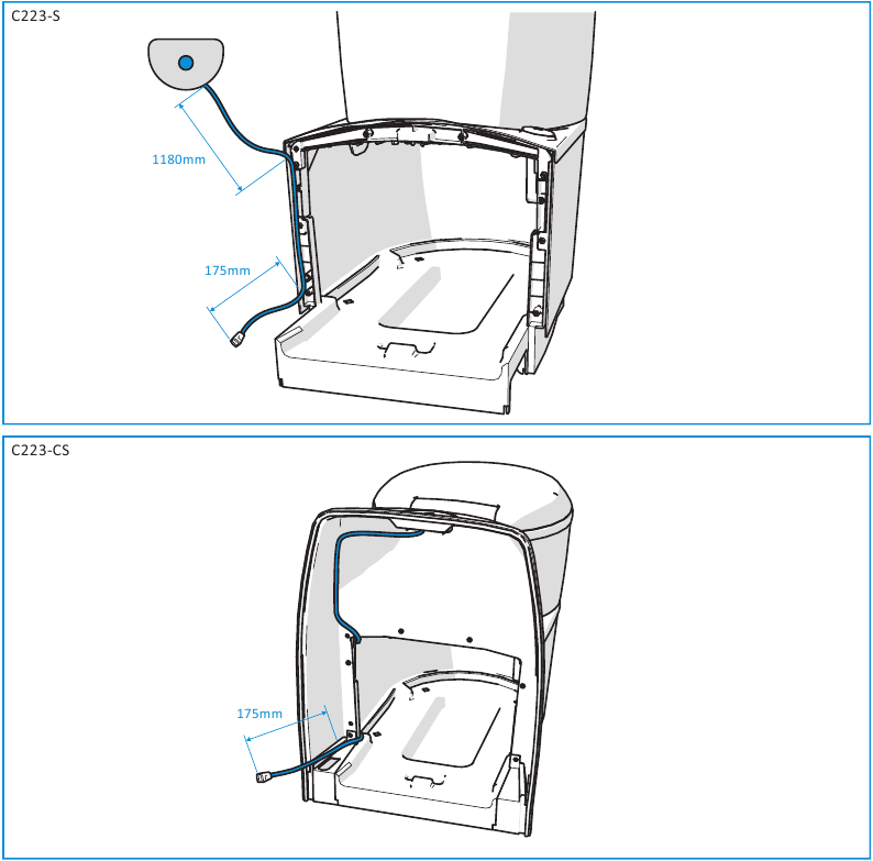 Conexi&oacute;n de los cables al C223-S/C223-CS