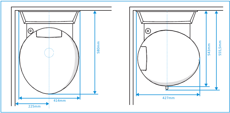 Dimensiones principales del ba&ntilde;o de C224-CW