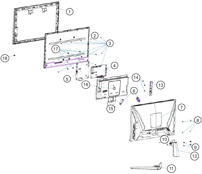 Screen Exploded View Asus VG249Q1A Manual | ManualsLib