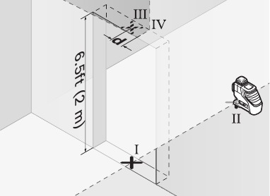 Verifica&ccedil;&atilde;o da precis&atilde;o do nivelamento da linha vertical - Passo 2