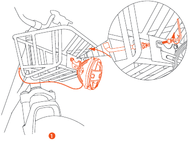 Memasang lampu depan - Langkah 1