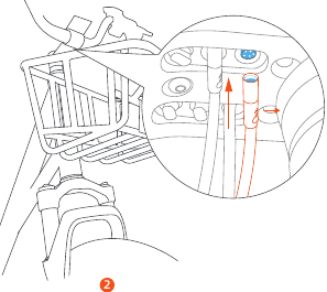 Memasang lampu depan - Langkah 2