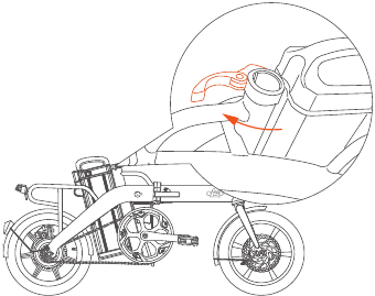 Memasang tiang jok - Langkah 1