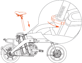 Memasang tiang jok - Langkah 2