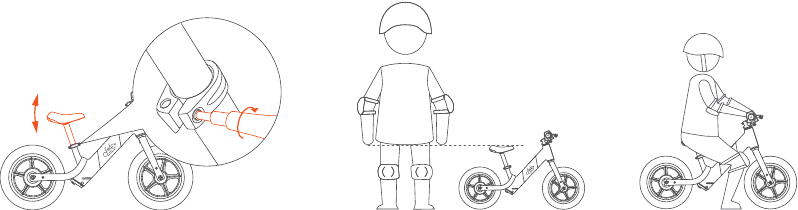 Penggunaan pertama kali - Langkah 1 - Sesuaikan jok