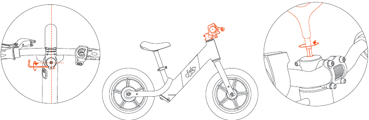 Memasang stang - Langkah 2