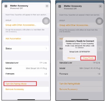 Adăugarea la Apple prin Matter - Pasul 2