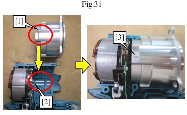 Internal gear case section - Monteren