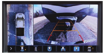 Obrazovka zadn&iacute; kamery s panoramatick&yacute;m pohledem