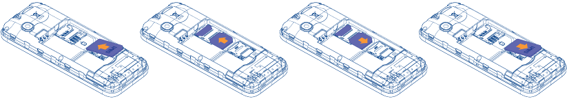 Inserci&oacute;n y extracci&oacute;n de la tarjeta SIM en 1054X