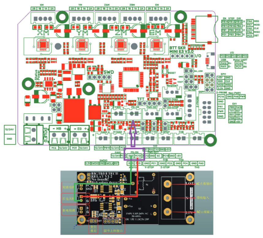 Motherboard Interfaces - Connection to BIGTREETECH Relay V1.2