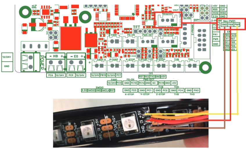 Motherboard Interfaces - Connection to Neopixel light