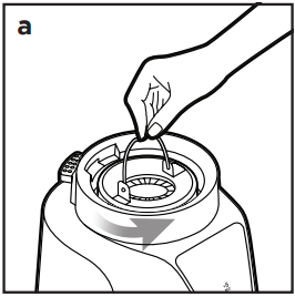 Puhdistus ja kunnossapito - Vaihe 1 - pid&auml; yl&auml;myllyn kahvasta ja kierr&auml; sit&auml;