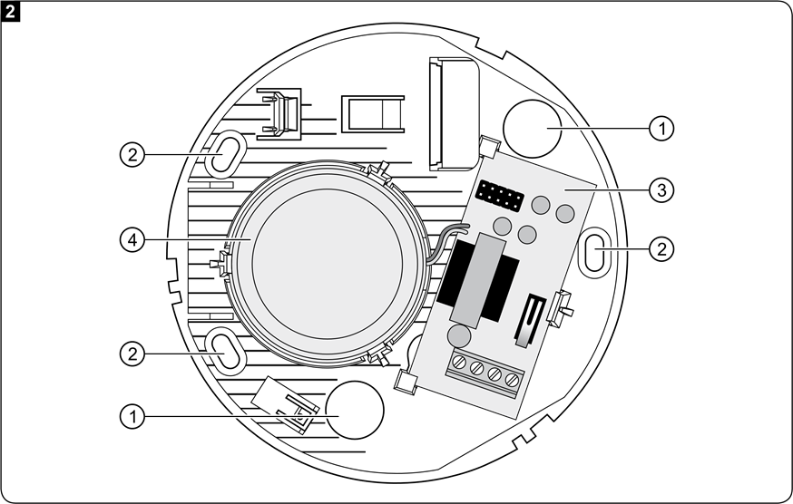 Қақпағы алынған сиренаның ішкі көрінісі