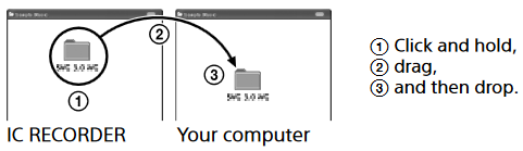 Copiar archivos desde la grabadora IC a su ordenador