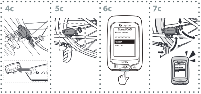 Instalar o Sensor de Velocidade/Cad&ecirc;ncia/Duplo (Opcional) Passo 4