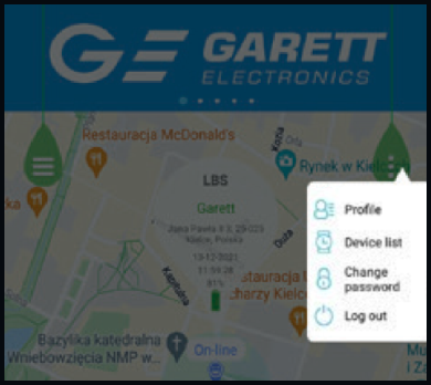 GARETT TRACKER APP - Personal details