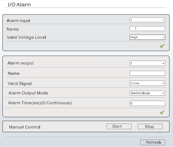 Konfigur&aacute;cia alarmu