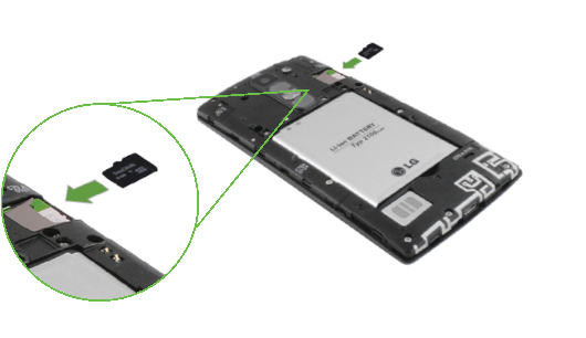 Wkładanie baterii i kart - Krok 3