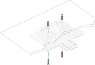Montaggio a soffitto solido - Passo 1