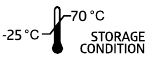 Storage condition, temperature -25˚C ~ 70˚C
