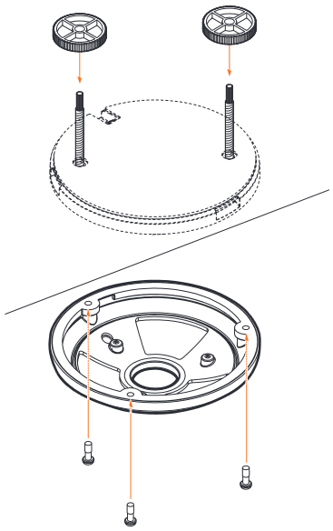 Instala&ccedil;&atilde;o usando parafuso e parafusos de montagem