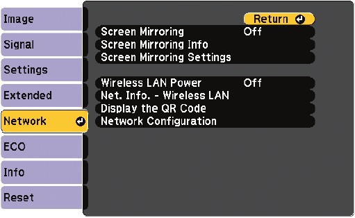 Bildschirmspiegelungs-Einstellungen ausw&auml;hlen - Schritt 1