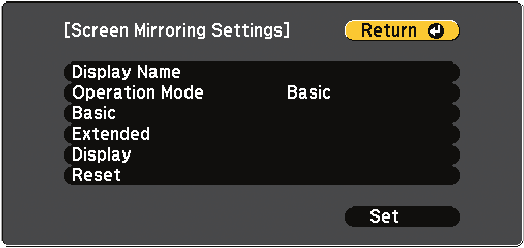 Bildschirmspiegelungs-Einstellungen ausw&auml;hlen - Schritt 2