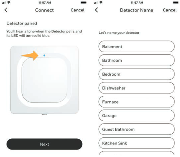 Conectar - Emparejar y nombrar su detector - Paso 2