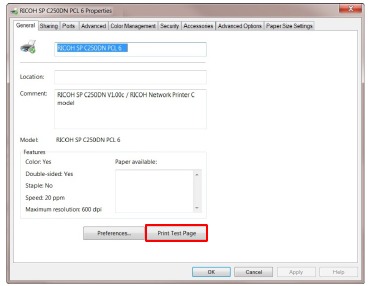 Da biste ispisali probnu stranicu, postupite na sljedeći način - 3. korak