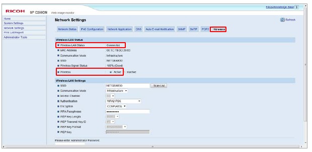 Web Image Monitor - 3. korak
