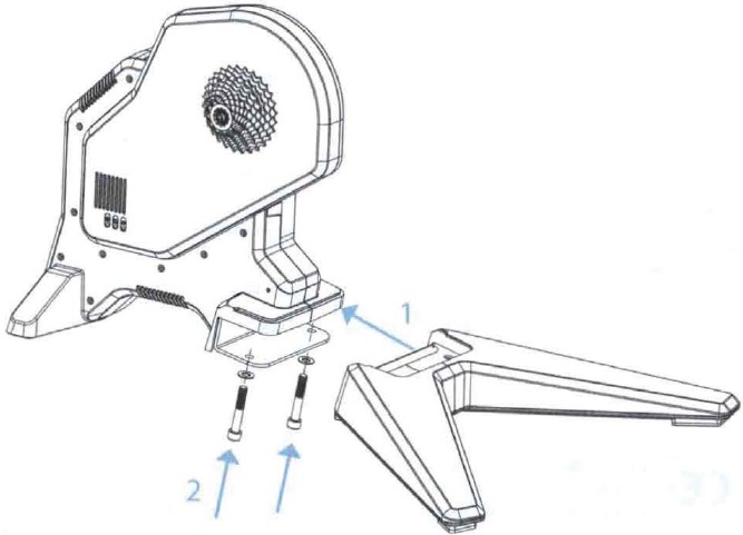 Sestavljanje &ndash; 4. korak &ndash; Sprednjo nogo potisnite v trenažer