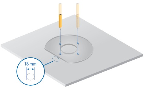 Installazione hardware - Montaggio a soffitto - Passaggio 2