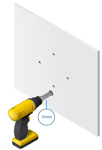 Installazione hardware - Montaggio a soffitto - Passaggio 4