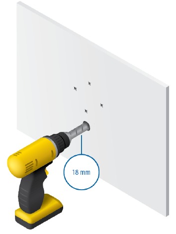 Installazione hardware - Montaggio a parete - Passaggio 4