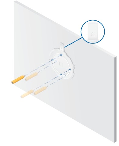 Installazione hardware - Montaggio a parete - Passaggio 1