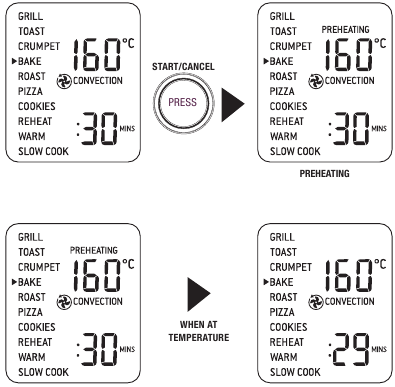 OPERATING - BAKE FUNCTION