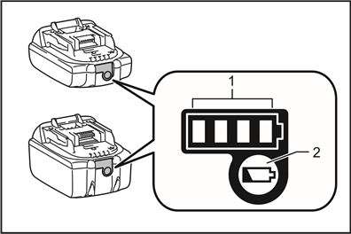 De resterende accucapaciteit aangeven