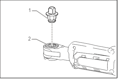Montage of demontage van de dopsleuteladapter - Stap 1