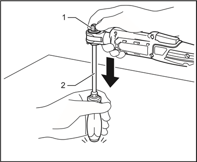 Montage of demontage van de dopsleuteladapter - Stap 2