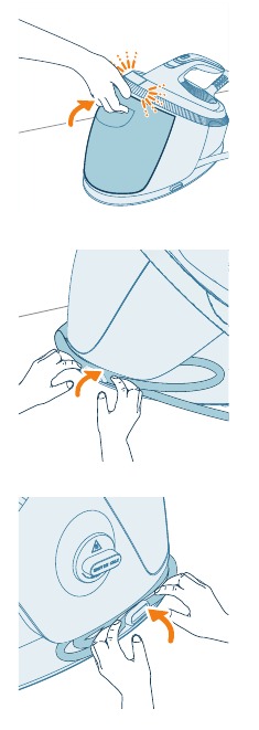 Zł&oacute;ż wąż doprowadzający parę i zwiń go