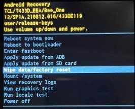 Factory data reset
