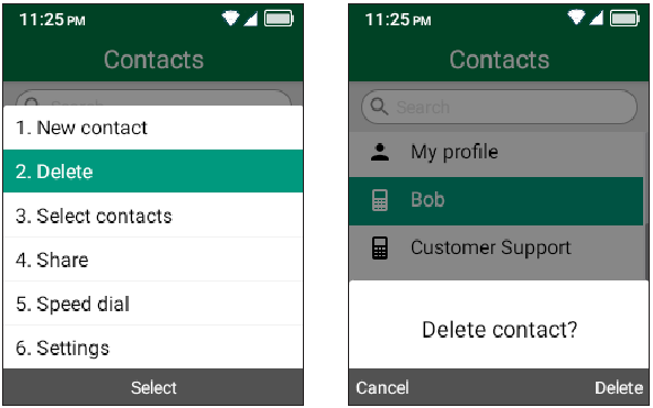 Contactos - Eliminar contactos
