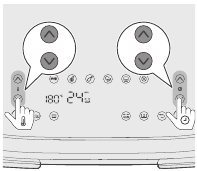 Tlač&iacute;tka pro zv&yacute;&scaron;en&iacute;/sn&iacute;žen&iacute; teploty a času