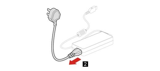 Reemplazo del cable de alimentaci&oacute;n y del adaptador de corriente alterna - Paso 2