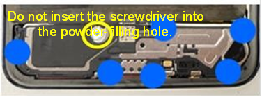 Sustituir el altavoz inferior - Desmontaje - Paso 1