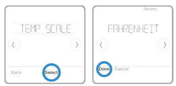 Escolhendo Fahrenheit ou Celsius