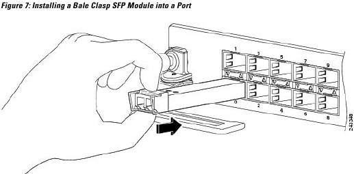 Instalaci&oacute;n de un m&oacute;dulo SFP o SFP+ con cierre de gancho